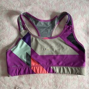 Nike Gray and Purple Sports Bra